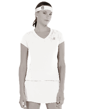 Women K-Swiss T-Shirts & Tops | EXCEL V-NECK S/S White