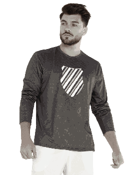  Camisetas e blusas masculinas K-Swiss | Camiseta de manga comprida com logo Shield