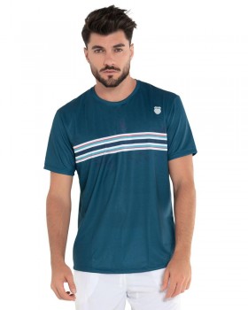  T-shirt e top K-Swiss da uomo | MARTIAN SRIPE S/S Blue Opal