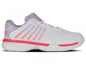  K-Swiss Tennissko for kvinner | HYPERCOURT EXPRESS 2 Hvit/Orkidé Petal/Neon Blaze