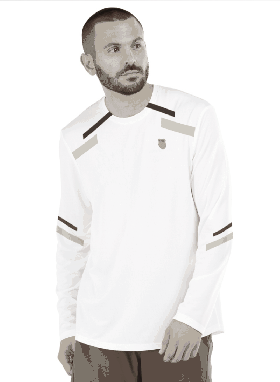  Muške K-Swiss majice i topovi | DYNAMIC STRIPE L/S Bijela