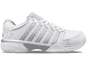  Dámský tenisový kalhotový top K-Swiss HYPERCOURT EXPRESS LEATHER, bílá/stříbrná/ledovcově šedá