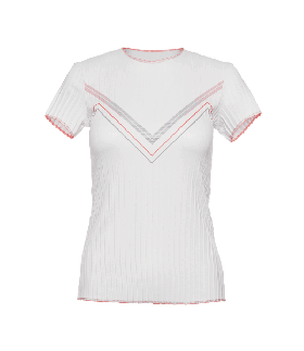  Dames K-Swiss T-shirts & Tops | Geplooide korte mouwen met ronde hals, wit